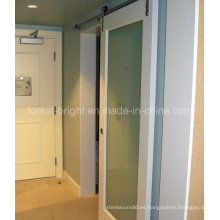 Hotel Marriott, estilo de puerta corredera de vidrio laminado pintado blanco para puerta de entrada de baño